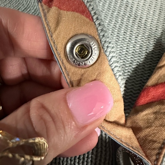 Burberry Knit 100% Cotton Nova Check Sweater Snap Turtleneck Size Small EUC - Picture 5 of 13